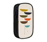 COWMMWOC Mid Century Modern Prints Large Pencil Case,Big Capacity Pencil Pouch, Multifunctional Storage Bag,Durabiiity Polyester Oxford Fabric with Double Zipper 21x10.5x5cm