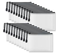 COWORK-UP 20Pcs Small Plastic Wallets A6 Mesh Zipper Bags Toy Storage Pouch for Flashcards, Crafts Supplies, Sewing Supplies and Other Small Items