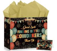 Coworker Farewell Gift Bag Vintage Good Luck Finding Better Funny Wrapping Gift Bag with Tissue Paper and Card Decorations for Men Women Office Coworkers Retirement Going Away Party Wrap Bags Supplies