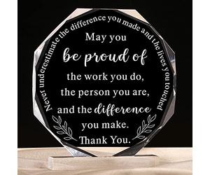 Coworker Gift Acrylic Friend Gift Birthday Retirement Goodbye Farewell Gift for May You Be Proud of The Work You Do Sign for Employee Gift Inspirational Paperweight Keepsake (Octagon Style)