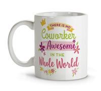 Coworker Gift Mug Floral Design, Original Ceramic Mug for Office Colleague, Appreciation Present, Farewell Gift, Dishwasher Safe, Coffee Cup 330 ml
