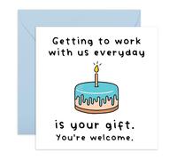 Coworker's Birthday Card - Getting to Work With Us - Gifts for Her, Him, Colleagues, Officemates, Women, Men, Ladies, Friends - Cake and Jokes - Comes with Fun Stickers