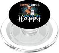 Cows and Dogs Make Me Happy T Shirt Funny Cow T-shirt Cattle PopSockets PopGrip for MagSafe