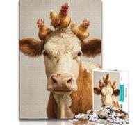 Cows And Hens Adult Jigsaws 1000 Pieces Difficult,Family Game Stress Reliever Difficult Challenge Secret Santa Gifts (38x26cm)