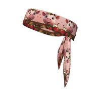 Cows and Strawberries Patterned Sports Headscarf Unisex Sweat-Absorbing Headband for Tennis, Volleyball, Jogging, Yoga