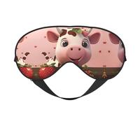 Cows and Strawberries Print Eye Mask for Comfortable Sleep - Elastic Nighttime Shade, Perfect for Plane, Travel, and Meditation