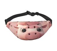 Cows And Strawberries Waist Bag. Lightweight And Waterproof, Suitable For Travel And Daily Use, Fashionable Design, For Men And Women.