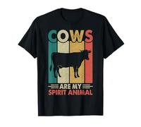 Cows are My Spirit Animal Retro Cow Lover Farmer Cow Owner T-Shirt