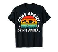 Cows are My Spirit Animal Retro Cow Lover Farmer Cow Owner T-Shirt