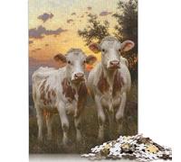 Cows at Sunset Puzzles 1000 Pieces for Teenagers Gifts Puzzles for Adults Funny Jigsaw Puzzles 1000pcs (75x50cm)