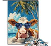 Cows at The Seaside 1000 Piece Jigsaw Puzzles for Teenagers, for 14+ Train Your Brain And Your Hands Christmas Game Gifts (50x75cm)
