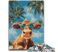 Cows at The Seaside Jigsaw Puzzles for Teenagers 2000 Piece,Family Game Stress Reliever Difficult Challenge Artists Collection,Fine Art (70X100cm)