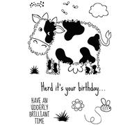 Cows Dies and Stamps Sets for Card Making DIY Scrapbooking Herd It's Your Birthday Words Phrase Transparent Silicone Seal Stamps for Paper Crafting Arts Supplies Metal Die Cuts Punch Template