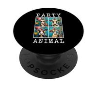 Cows Face Colorful Farm Animal Party Hat Funny Cow Farming PopSockets Adhesive PopGrip