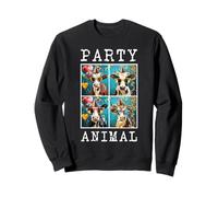 Cows Face Colorful Farm Animal Party Hat Funny Cow Farming Sweatshirt