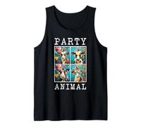 Cows Face Colorful Farm Animal Party Hat Funny Cow Farming Tank Top