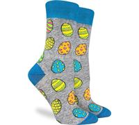 Cows in a Field Cotton Crew Socks by Good Luck Sock, Easter Eggs, Womens, Small