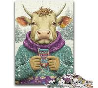 Cows in Winter Puzzles for Adults And Teenagers,Challenging Game And Family Play for Is Ideal As A Gift for The Whole Family (70X100cm)