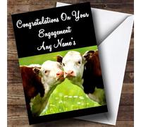 Cows Kissing Personalised Engagement Card | Engagement Card | Congratulations On Your Engagement Card