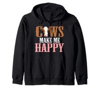 Cows Make Me Happy - Statement for Country Side Living Zip Hoodie