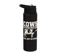 Cows Make Me Happy You Not So Much Funny Cow Lover Heifer Stainless Steel Insulated Water Bottle