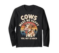 Cows Make Me Happy You Not So Much T-Shirt V3 Funny Cow Long Sleeve T-Shirt