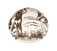 Cows On The Farm Pattern Shower Cap & Bath Cap For Women,Reversible Oversized Waterproof Shower Caps Large Designed For All Hair Lengths,Elastic Reusable Bathing Hair Cap