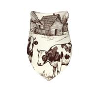 Cows On The Farm Print Dog Bandana 1 Pack Premium Triangle Scarf Washable Birthday Pet Accessories for Neutral Large Dogs