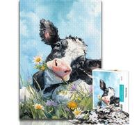 Cows on The Grassland 1000 Piece Jigsaw Puzzles for Adults & Teens,Brain Intelligence Challenge Addictive Toys for Home Decoration (38x26cm)