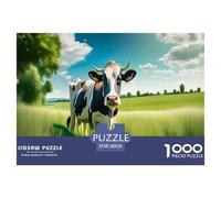 Cows on The Grassland Jigsaw Puzzles for Adults Kids Interesting Puzzles 1000 Piece Impossible Puzzle Home Decoration Gifts 38x26cm/1000pcs