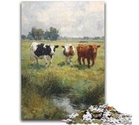 Cows on The Grassland Puzzles for Adults And Teenagers,Challenging Game And Family Play for Is Ideal As A Gift for The Whole Family (70X100cm)