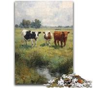 Cows on The Grassland Puzzles for Adults And Teenagers,Challenging Game And Family Play for Is Ideal As A Gift for The Whole Family (50x75cm)