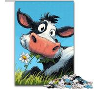 Cows on The Grassland Puzzles for Teenagers Teens 1000pc Puzzle, Relax Games Enhance Love between Couples for Age 14 (26x38cm)