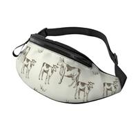 Cows Pattern Outdoor Sports Waist Bag & Casual Chest Pack, Adjustable Unisex Fanny Pack for Hiking/Running/Cycling