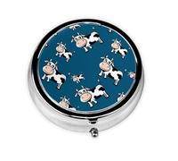 Cows PatternMeta Pill Box 3 Compartment Medicine Case,Portable Organizer