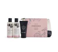 Cowshed Indulge Travel Set - Mother’s Day Bath & Body Gift Set with Body Lotion, Bath & Shower Gel & Hand Cream - Floral Spa Essentials with Wash Bag
