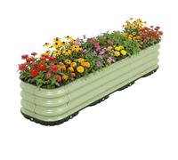 COWVIE Galvanized Raised Garden Bed Kit with Self Watering System, Metal Outdoor Planter Garden Boxes with Drainage Plugs for Vegetables, Herbs, Flowers