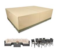 COWVIE Rectangular Outdoor Furniture Cover for Sectional Sofa Set, 600D Waterproof Patio Set Cover for Lawn General Purpose Table and Chairs