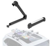 COWVIE Ski Roof Rack, 41cm Loading Width Fit 2 Pairs of Skis or 2 Snowboards, Aluminum Snowboard Rack for Car Roof with Lock & Rubber Padding, Silver