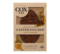 Cox&Co - Caramel Dark Chocolate Easter Egg Bar 140g - Caramel & Miso Single Origin 47% | Vegan Friendly Flat Easter Egg Bar - Perfect Postal Gift