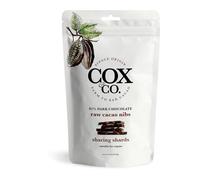 Cox & Co Chocolate - 85% Single Origin Dark Chocolate with Raw Cacao Nibs - 1 x 120g Sharing Shards - Plant Based - Small Batch (85% Raw Cacao Nibs Sharing Shards pouch 120g)