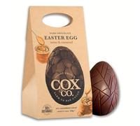Cox&Co. Creamy Dark Chocolate Easter Egg | Large 155g 47% Miso & Caramel | Easter Eggs | Vegan Gifts | Plastic Free | Sustainable & Ethically Sourced