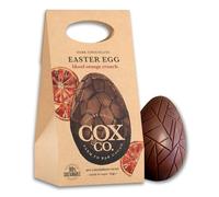 Cox&Co. Dark Chocolate Easter Egg | Large 155g 60% Blood Orange Crunch in Smooth Single Origin Cacao | Vegan Gifts | Plastic Free Packaging | Award Winning Brand