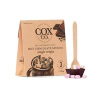 Cox&Co. Dark Chocolate Hot Chocolate Spoons | 3 x 60% premium Colombian Single Origin Chocolate | 3 x 45g Hot Chocolate sticks with vegan marshmallows | Vegan Friendly