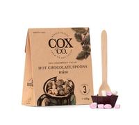 Cox&Co. English Mint Hot Chocolate Spoons | 3 x 60% premium Colombian Single Origin Dark Chocolate | 3 x 45g Hot Choc sticks with vegan marshmallows | Vegan Friendly