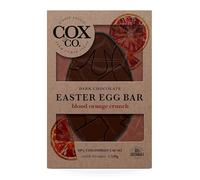 Cox & Co - Large Chunky 140g Blood Orange Crunch Single Origin 60% Dark Chocolate Easter Egg Bar - Dark Chocolate Gift - Naturally Sourced - Vegan Friendly