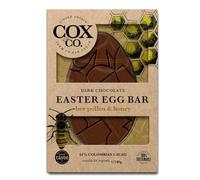 Cox&Co - Large Dark Chocolate Easter Egg Bar 140g - Bee Pollen & Honey Single Origin 61% | Chunky Chocolate Gift - Naturally Sourced - Suitable For Vegetarians