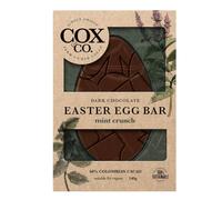 Cox&Co. - Large Mint Dark Chocolate Easter Egg Bar 140g - Mint Crunch Single Origin 60% | Easter Gift For Adults and Children - English Peppermint Oil - Suitable For Vegans