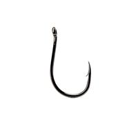 Cox & Rawle Chinu Hook - Extra Strong High Carbon Steel Hook with Forged Offset Bend - Black Nickel Finish, Up-Eye - Ideal as a Top Pennel Hook for Peeler Crab and Soft Baits (Size 6)