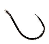 Cox & Rawle Chinu Hook - Extra Strong High Carbon Steel Hook with Forged Offset Bend - Black Nickel Finish, Up-Eye - Ideal as a Top Pennel Hook for Peeler Crab and Soft Baits (Size 1)